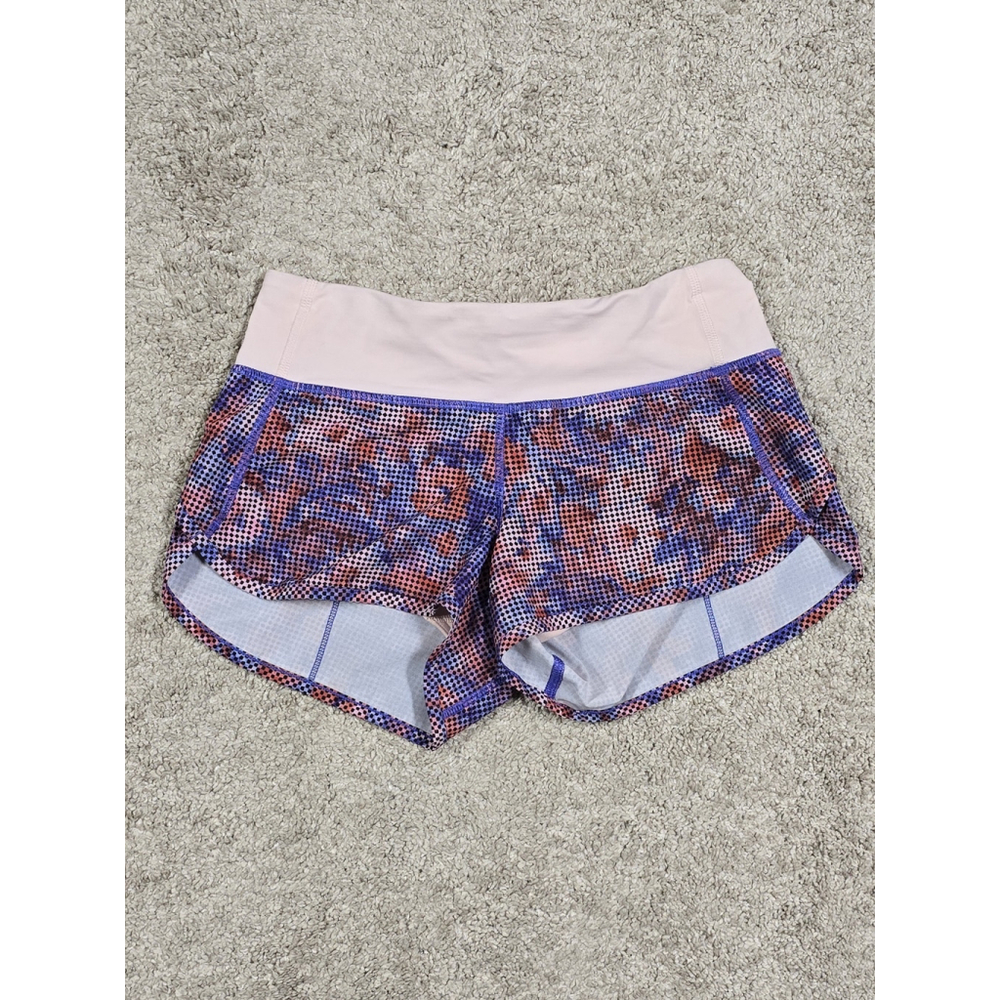 EUC 💎 Lululemon Speed Short *Checker Blooms Multi / Minty Pink Size 2 - Picture 6 of 9